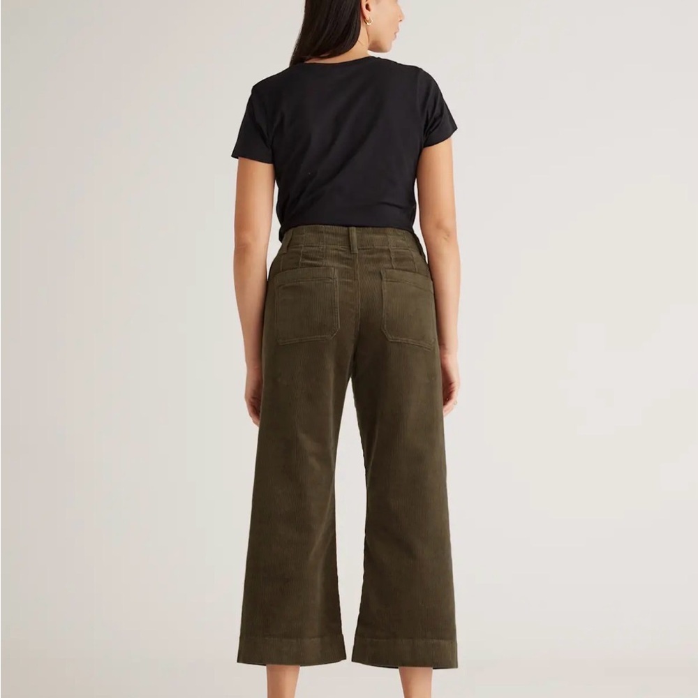 Organic Stretch Corduroy Cropped Wide Leg Pants size 6 - Picture 2 of 7